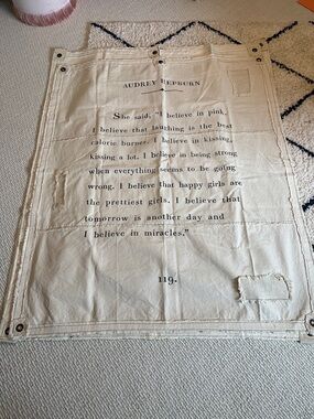 Sugarboo & Co Audrey Hepburn Quote Canvas Tapestry NWOT